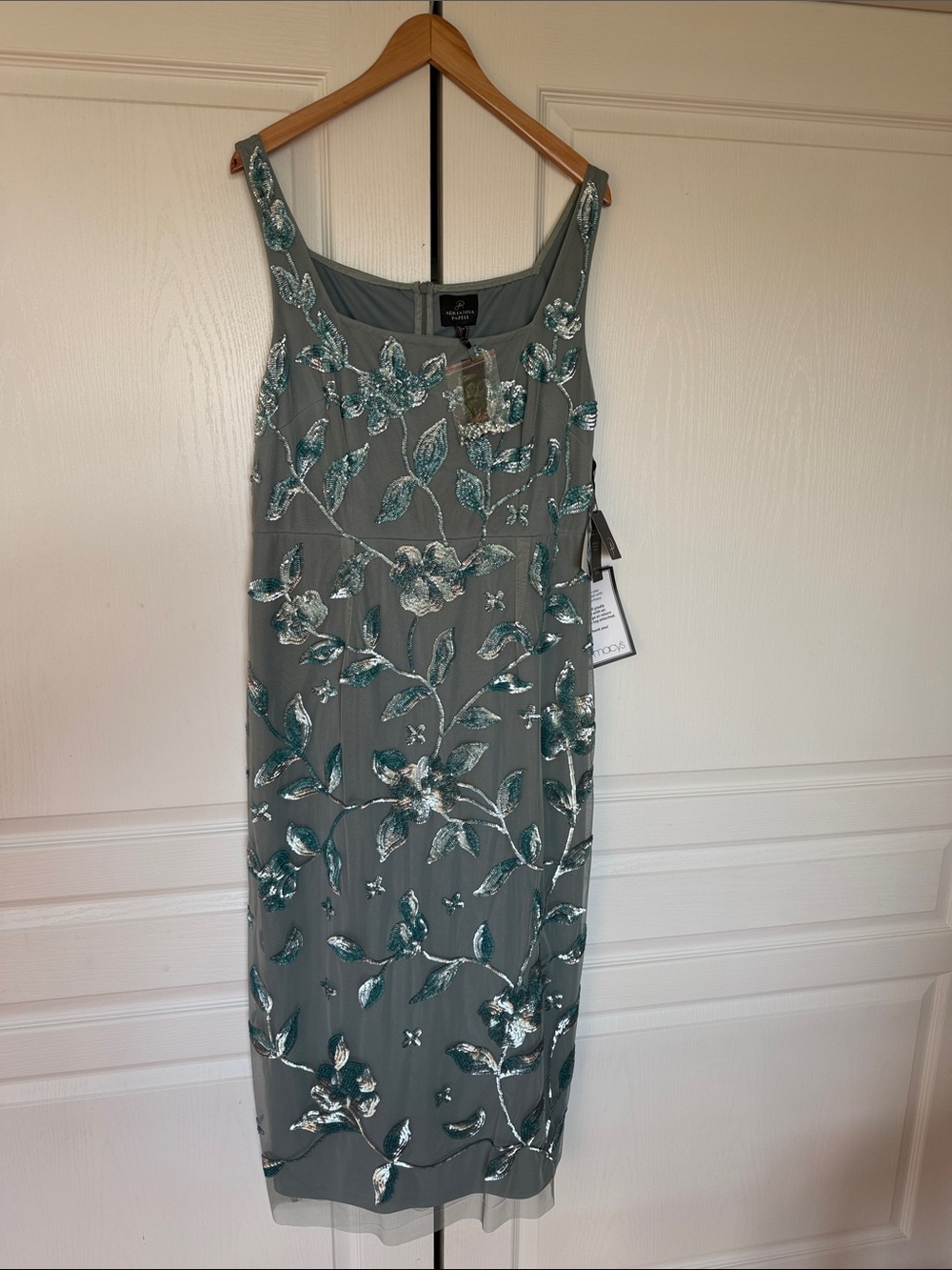 Women’s Adrianna Papell Dress Floral Sequin Gown New NWT 16 - Picture 4 of 9
